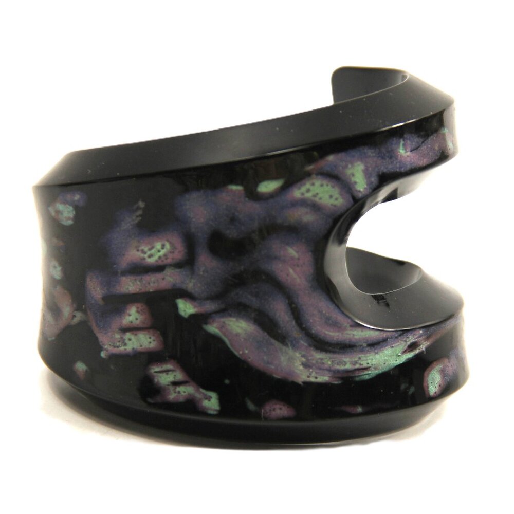 80s VINTAGE SCULPTURAL VIGNERI PLEXIGLASS OOAK ARTIST SIGNED CUFF BRACELET